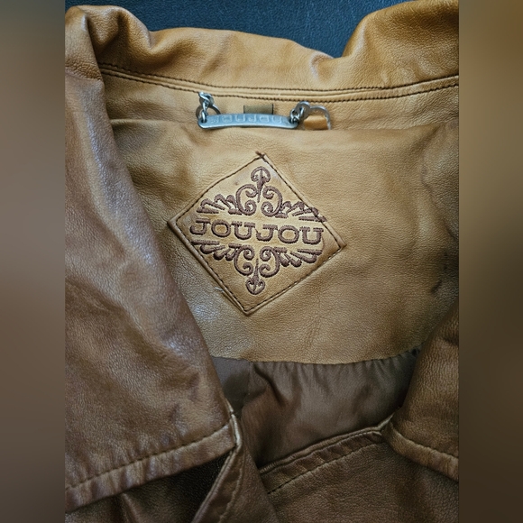 NWOT - Jou Jou Faux Leather Distressed Brown  Moto Jacket - Size 2X - Picture 6 of 12